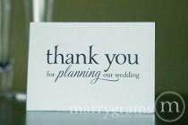 wedding photo - Wedding Card to Your Wedding Planner or Coordinator -- Thank You for Planning Our Wedding - Vendor Thank You Note CS08