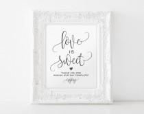 wedding photo - Love is Sweet Sign, Dessert Table Sign, Take a Treat Sign, Wedding Printable, Wedding Sign, Candy Bar Sign, PDF Instant Download 
