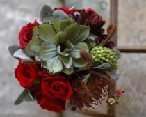 wedding photo - Real Touch Wedding Bouquet / Succulent Wedding Bouquet / Real Touch Succulent Wedding Bouquet / Silk Wedding Bouquet / Rose Wedding Bouquet