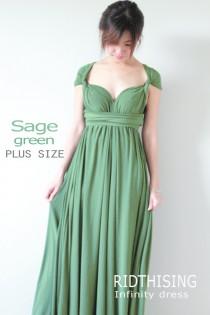 wedding photo - Plus Size Sage Green Bridesmaid Dress Maxi infinity Dress Prom Dress Convertible Dress Wrap Dress