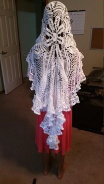 wedding photo - Crochet Wedding Veil White