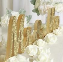 wedding photo - Large Thick Mr & Mrs Sign Set for Wedding Sweetheart Table, Mr and Mrs Letters, home decorations