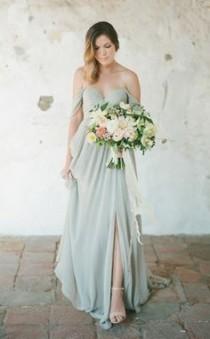 wedding photo - Chiffon Off Shoulder Dress
