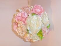 wedding photo - Silk,Satin Bridal Bouquet Rose Flowers Roses Shabby Chic Wedding
