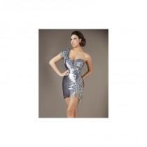 wedding photo - Mac Duggal One Shoulder Shiny Cocktail Dress 7293D with Fringes - Brand Prom Dresses