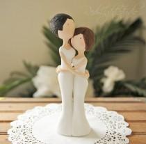 wedding photo - Same Sex Wedding Cake Toppers - Gay Couple Sculpture