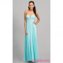 wedding photo - Strapless Blue Prom Gown with Lace Up Back - Brand Prom Dresses