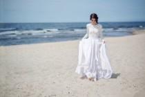 wedding photo - Eirene - modest wedding dress / simple wedding dress / bridal separates / two piece wedding dress / winter wedding dress