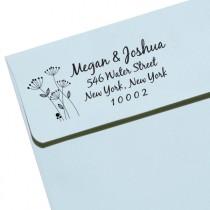 wedding photo - CUSTOM ADDRESS STAMP with proof from usa, Eco Friendly Self-Inking stamp, address stamp, library stamp, calligraphy designer stamp flower3