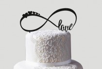 wedding photo - infinity love cake topper wedding cake topper personalized cake topper rustic wedding cake topper custom cake topper wood cake topper