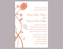 wedding photo -  DIY Wedding Invitation Template Editable Word File Instant Download Elegant Printable Invitation Orange Wedding Invitation Flower Invitation