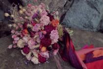 wedding photo - custom dried bridal bouquet, jewel tone bouquet, berry tone bouquet, dark pink bouquet, peach, orange and pink bouquet, dried flower bouquet