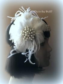wedding photo - Gatsby Headband/Flapper headband/1920s headband/Pearl headband/1920s accessories/1920s wedding/1920s party/Snowdrop