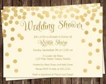 wedding photo - Wedding Shower Invitations, Ivory, Gold, Confetti, Champagne, Bridal, Set of 10 Printed Cards, FREE Shipping, BRBUI, Brunch & Bubbly Ivory