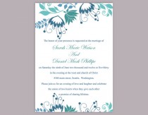 wedding photo -  DIY Wedding Invitation Template Editable Word File Instant Download Elegant Printable Invitation Blue Wedding Invitation Flower invitation
