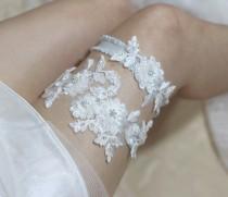 wedding photo - Blossom garter set, bride garter set, wedding garter set, lace garter set, bridal lingerie, wedding garter belt
