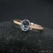 wedding photo - Oval Aquamarine Ring – Santa Marie Blue