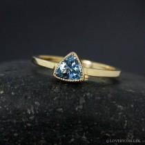 wedding photo - Trillion Cut Aquamarine Ring – Choose Your Setting