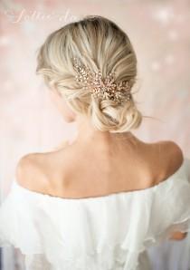 wedding photo - Rose Gold, Antique Gold, Silver Boho Headpiece, Opal Flower Hair Crown, Hair Vine Wreath, Wedding Headband - 'ZOYA'
