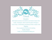 wedding photo -  DIY Wedding Details Card Template Editable Word File Download Printable Details Card Turquoise Teal Details Card Elegant Enclosure Card