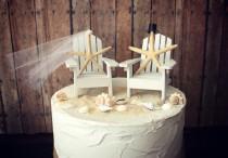 wedding photo - Adirondack beach wedding chairs-Adirondack chairs-wedding cake topper-beach chairs-beach wedding-destination wedding-beach-custom