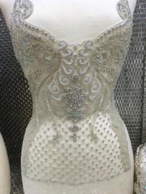 wedding photo - Wedding gown beaded embroidery/ bridal gown applique/bridal embroidery
