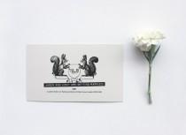 wedding photo - Wedding invitation set, Squirrels wedding invitations, illustrated invitations, spring wedding, Wedding stationary, Printable DIY file