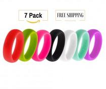 wedding photo - 7 Silicone Wedding Rings for Women Athletic Flexible Wedding Bands By ( Fit Ring™ ) Best Rubber Engagement Ring Guaranteed ( FREE SHIPPING )