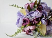 wedding photo - Bridal Bouquet, Purple Bouquet, Lavender Bouquet, Eggplant Purple,  Spring Wedding, Brides Bouquet, Wedding Bouquet, Bridesmaid Bouquet