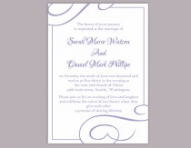wedding photo -  DIY Wedding Invitation Template Editable Word File Instant Download Printable Invitation Purple Invitation Lavender Wedding Invitation