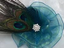 wedding photo - Peacock Feather Corsage Bridesmaid Corsage Magnetic Jewelry