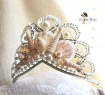 wedding photo - Mermaid Crowns - shell crown - pearl wedding tiara - Beach wedding headband - mermaid tiara - seashell tiara - seashell headband