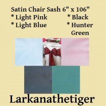 wedding photo - 1 - Satin Chair Sash in Light Pink, Light Blue, Black and Hunter Green NEW
