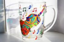 wedding photo - Musician Gift Violin Mug - Colorful Violin Mug - Gifts For Violinist mug - Violin Cups - Present Mug Violin - Handpainted Mugs - Music Mug