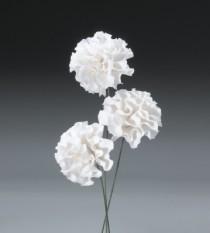 wedding photo - 24ct White Carnation Gum Paste Flowers for Weddings and Cake Decorating - Available in any color - Ships Insured