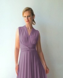 wedding photo - Infinity Dress - floor length with long straps in radiant orchid color