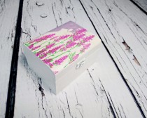 wedding photo - MADE ON ORDER Decoupage wooden trinket box bridesmaid gift personalised lavender violet flower Provence wedding decoupage small box gift