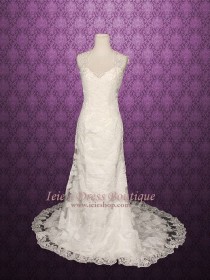 wedding photo - Lace Wedding Dress With Keyhole Back 