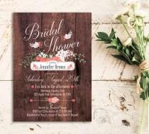 wedding photo - Rustic Bridal Shower Invitation, Printable Shower Invite, Country Wedding, With FREE Envelopes