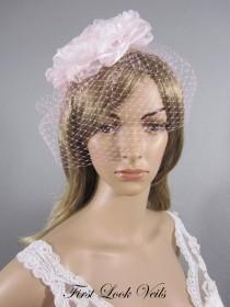 wedding photo - Pink Birdcage Veil, Wedding Veil, Bird Cage Veil, Pink Russian Netting Veil, Valentine Bridal Accessory, Pink Veil, Pink Hair Comb