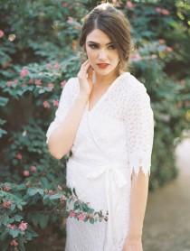 wedding photo - Charlize, White, Bridal Lace Robe, Getting Ready Robes, Wedding robes for bridesmaids, Bridal Robe, Lace Bridal Robe, Boudoir Robe,Silk Robe