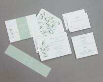 wedding photo - Calligraphy Wedding Invitations Set ,Modern Greenery Wedding Invitation,Eucalyptus Wedding Invites,Modern Greenery Spring Wedding Invitation