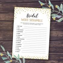 wedding photo - Gold Bridal Shower Games, Word Scramble Instant Download, Wedding Shower, glitter confetti theme, Bachelorette Party Games, Word Search