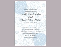 wedding photo -  DIY Wedding Invitation Template Editable Word File Instant Download Printable Invitation Blue Invitation Flower invitation Rose invitation