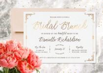 wedding photo - Bridal Shower Invitation, Printable, Bridal Brunch, Wedding Shower Invitation, Modern Calligraphy, Gold Foil