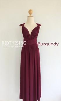 wedding photo - Maxi Burgundy Infinity Dress Bridesmaid Dress Prom Dress Convertible Dress Wrap Dress