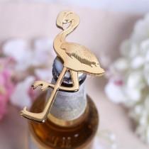 wedding photo - Wedding Favor Gold Flamingo Bottle Opener