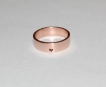 wedding photo - Little, little bit of Heart 14kt  Rose Gold Ring, wedding band, commitment ring, promise ring