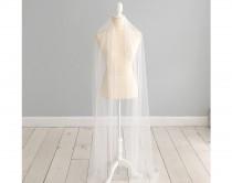 wedding photo - Silk Style Wedding Veil, Cut edge Wedding Veil, Single Tier Wedding Veil, Floor length veil, Chapel length veil, Cathedral length,