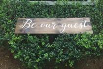 wedding photo - LARGEBe our guest, guest room, welcome sign, rustic decor, be our guest wood sign, custom sign, handpainted sign, bedroom decor, rustic sign